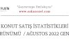 KONUT SATIŞ İSTATİSTİKLERİ GÖRÜNÜMÜ / AĞUSTOS 2022 GENELİ