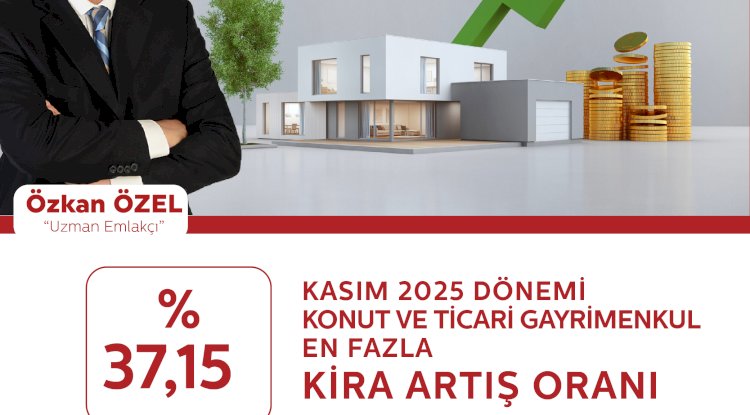 KASIM 2025 DÖNEMİ KONUT VE TİCARİ GAYRİMENKUL EN FAZLA KİRA ARTIŞ ORANI